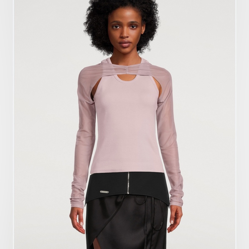 PRIVATE POLICY
Ribbed Tank Top With Mesh Sleeves size S